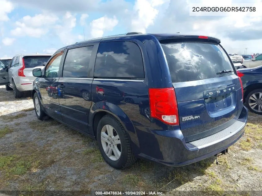 2013 Dodge Grand Caravan Crew VIN: 2C4RDGDG6DR542758 Lot: 40478834