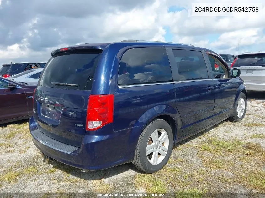 2013 Dodge Grand Caravan Crew VIN: 2C4RDGDG6DR542758 Lot: 40478834