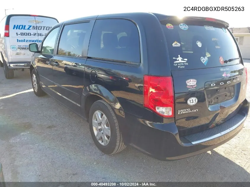 2013 Dodge Grand Caravan Se VIN: 2C4RDGBGXDR505263 Lot: 40493208