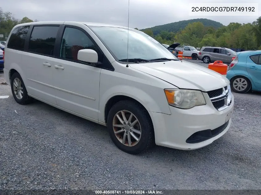 2013 Dodge Grand Caravan Sxt VIN: 2C4RDGCG7DR749192 Lot: 40508741