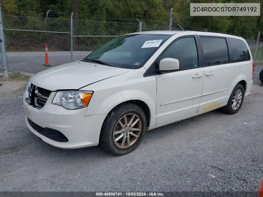 2013 Dodge Grand Caravan Sxt VIN: 2C4RDGCG7DR749192 Lot: 40508741