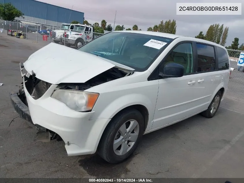 2013 Dodge Grand Caravan Se VIN: 2C4RDGBG0DR651428 Lot: 40592043