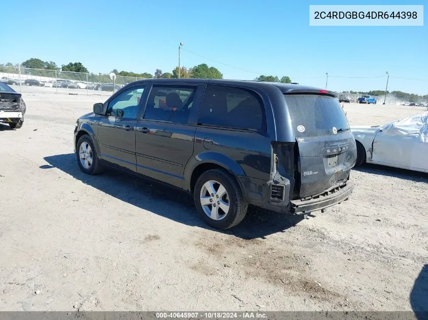 2013 Dodge Grand Caravan Se VIN: 2C4RDGBG4DR644398 Lot: 40645907