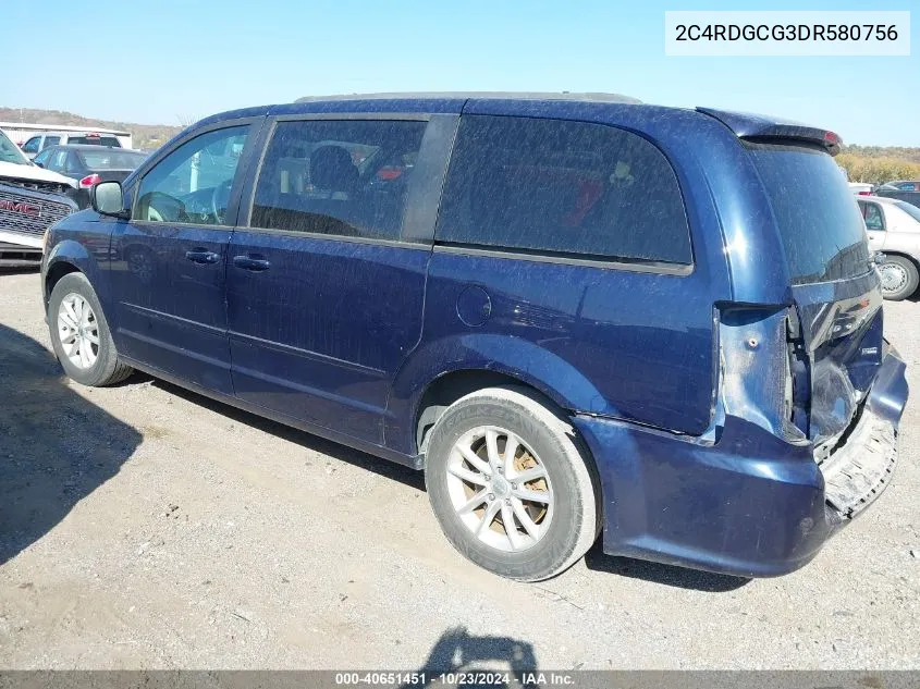 2C4RDGCG3DR580756 2013 Dodge Grand Caravan Sxt