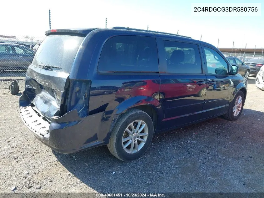 2013 Dodge Grand Caravan Sxt VIN: 2C4RDGCG3DR580756 Lot: 40651451