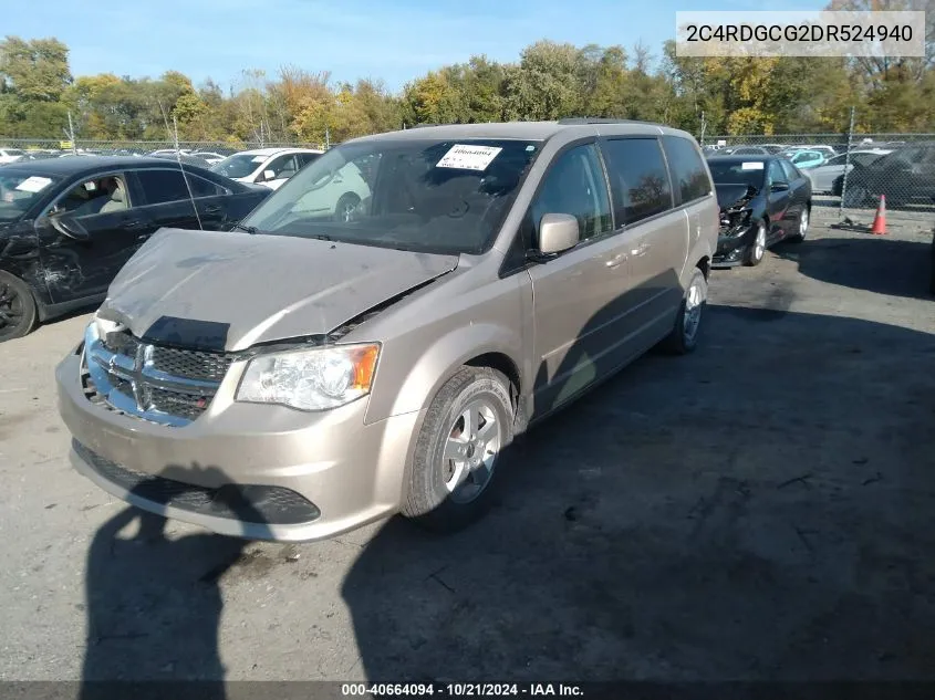 2013 Dodge Grand Caravan Sxt VIN: 2C4RDGCG2DR524940 Lot: 40664094