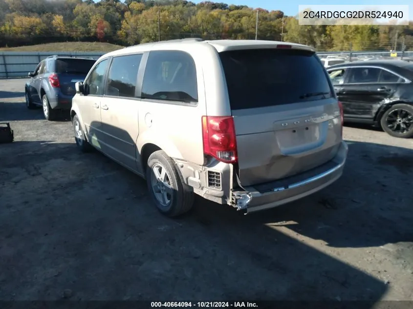 2013 Dodge Grand Caravan Sxt VIN: 2C4RDGCG2DR524940 Lot: 40664094