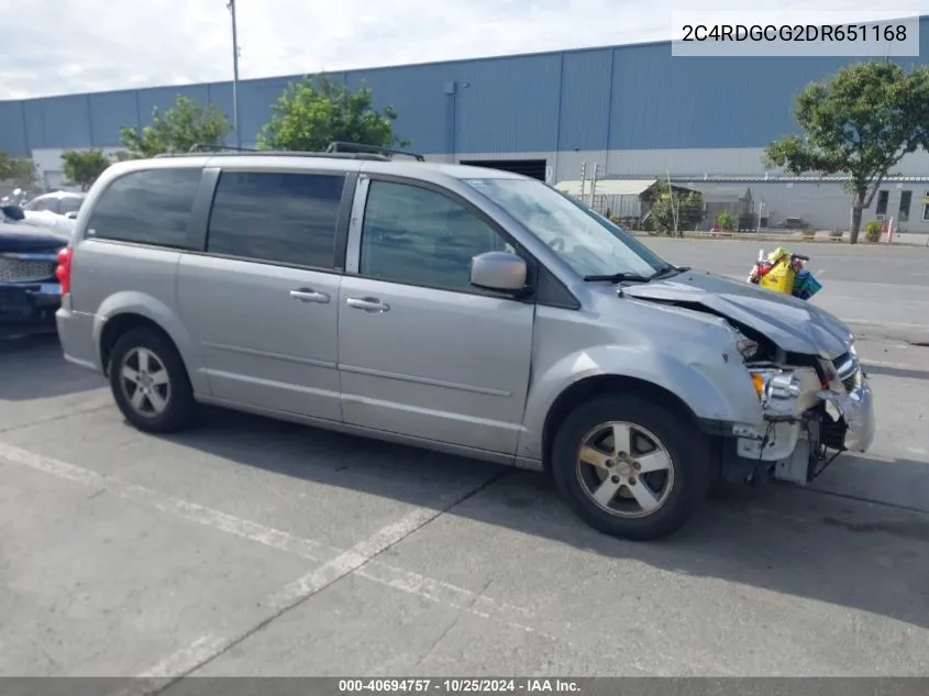 2013 Dodge Grand Caravan Sxt VIN: 2C4RDGCG2DR651168 Lot: 40694757