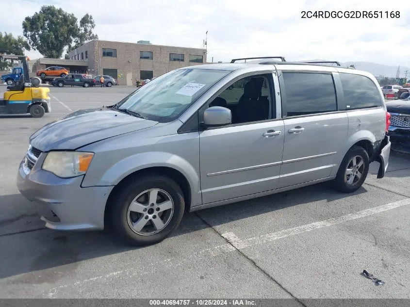 2013 Dodge Grand Caravan Sxt VIN: 2C4RDGCG2DR651168 Lot: 40694757