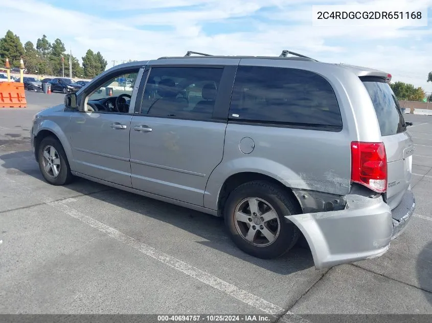 2013 Dodge Grand Caravan Sxt VIN: 2C4RDGCG2DR651168 Lot: 40694757