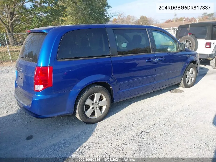 2013 Dodge Grand Caravan Se VIN: 2C4RDGBG6DR817337 Lot: 40697916