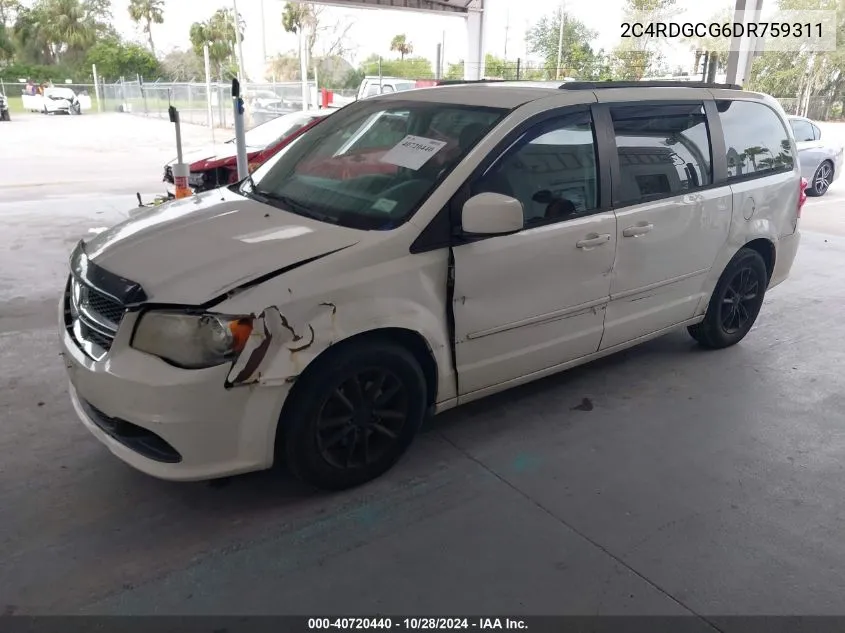 2013 Dodge Grand Caravan Sxt VIN: 2C4RDGCG6DR759311 Lot: 40720440