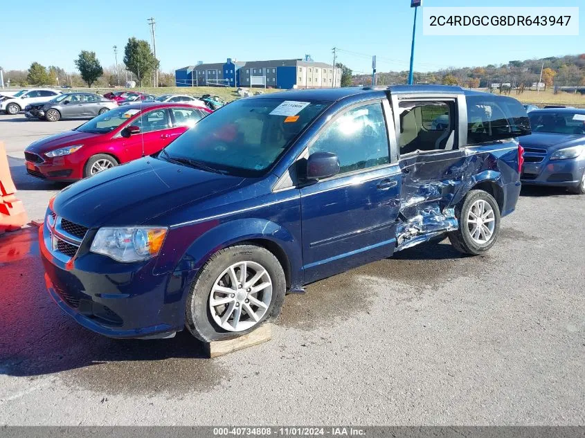 2013 Dodge Grand Caravan Sxt VIN: 2C4RDGCG8DR643947 Lot: 40734808