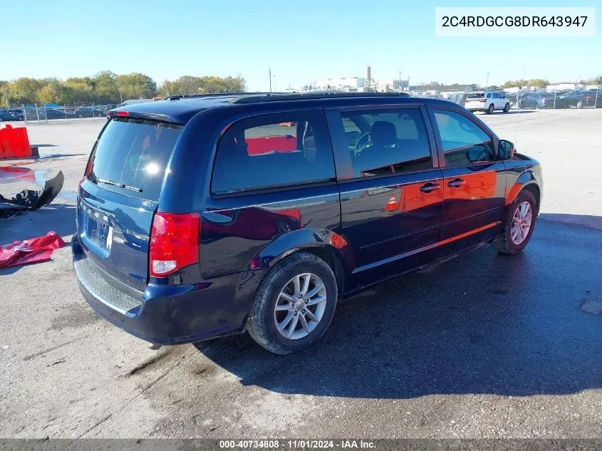 2013 Dodge Grand Caravan Sxt VIN: 2C4RDGCG8DR643947 Lot: 40734808