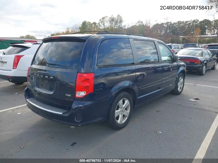 2013 Dodge Grand Caravan Se VIN: 2C4RDGBG4DR758417 Lot: 40798703