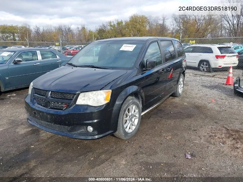 2013 Dodge Grand Caravan R/T VIN: 2C4RDGEG3DR518190 Lot: 40800601