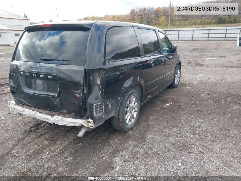 2013 Dodge Grand Caravan R/T VIN: 2C4RDGEG3DR518190 Lot: 40800601