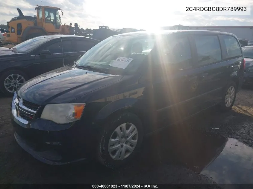 2013 Dodge Grand Caravan American Value Pkg VIN: 2C4RDGBG8DR789993 Lot: 40801923