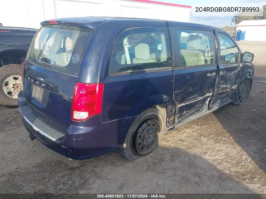 2013 Dodge Grand Caravan American Value Pkg VIN: 2C4RDGBG8DR789993 Lot: 40801923