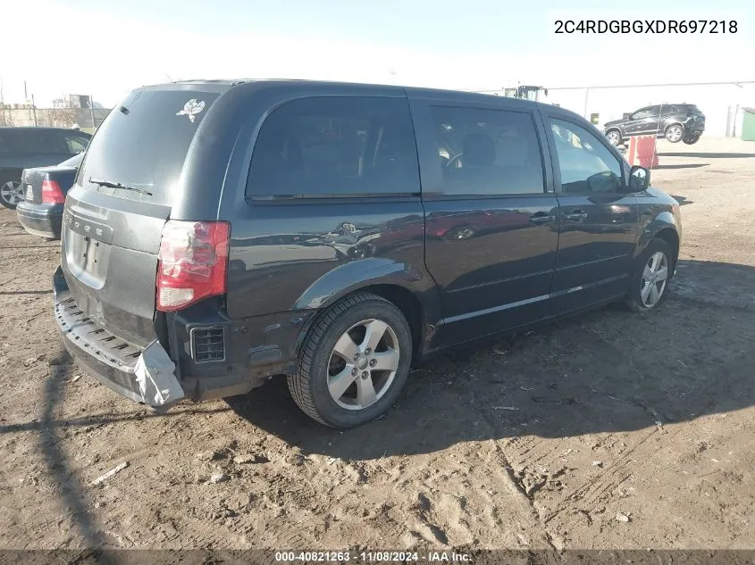 2013 Dodge Grand Caravan Se VIN: 2C4RDGBGXDR697218 Lot: 40821263