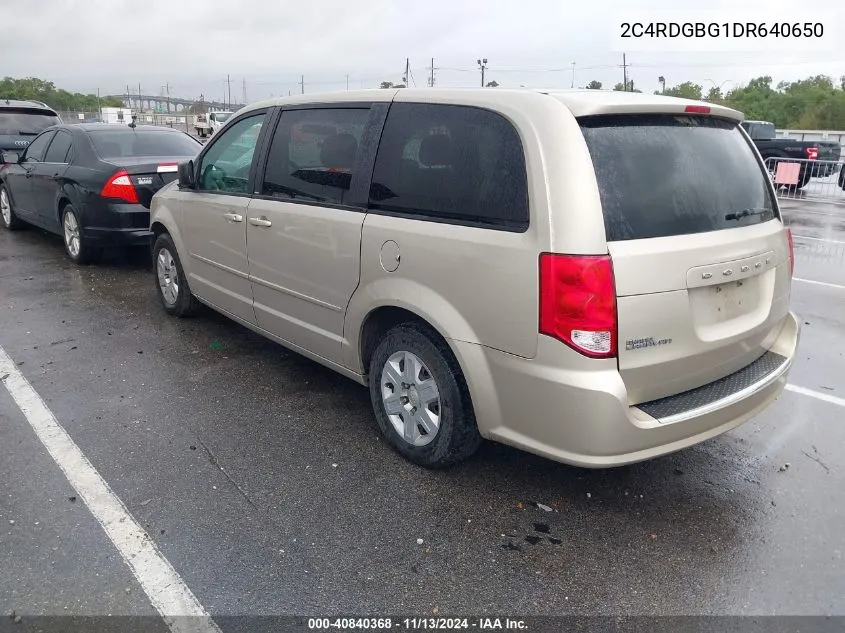 2013 Dodge Grand Caravan Se VIN: 2C4RDGBG1DR640650 Lot: 40840368