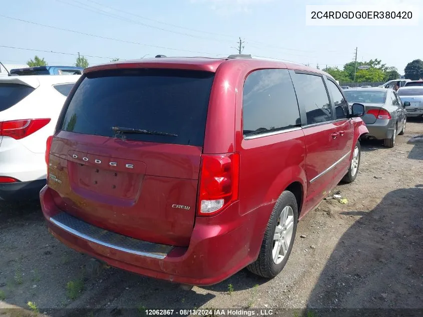 2014 Dodge Grand Caravan Crew VIN: 2C4RDGDG0ER380420 Lot: 12062867