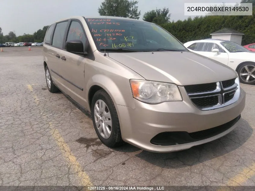 2014 Dodge Grand Caravan Se/Sxt VIN: 2C4RDGBGXER149530 Lot: 12073225