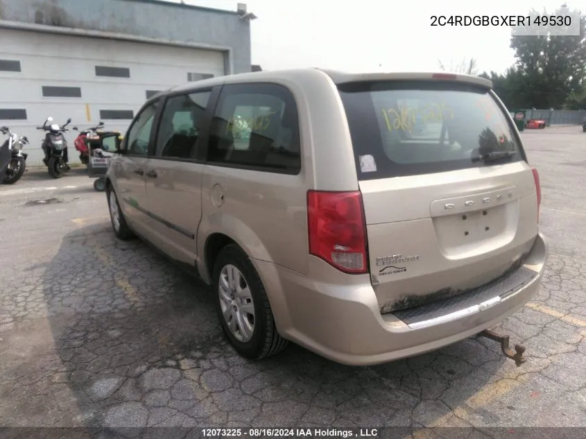 2C4RDGBGXER149530 2014 Dodge Grand Caravan Se/Sxt