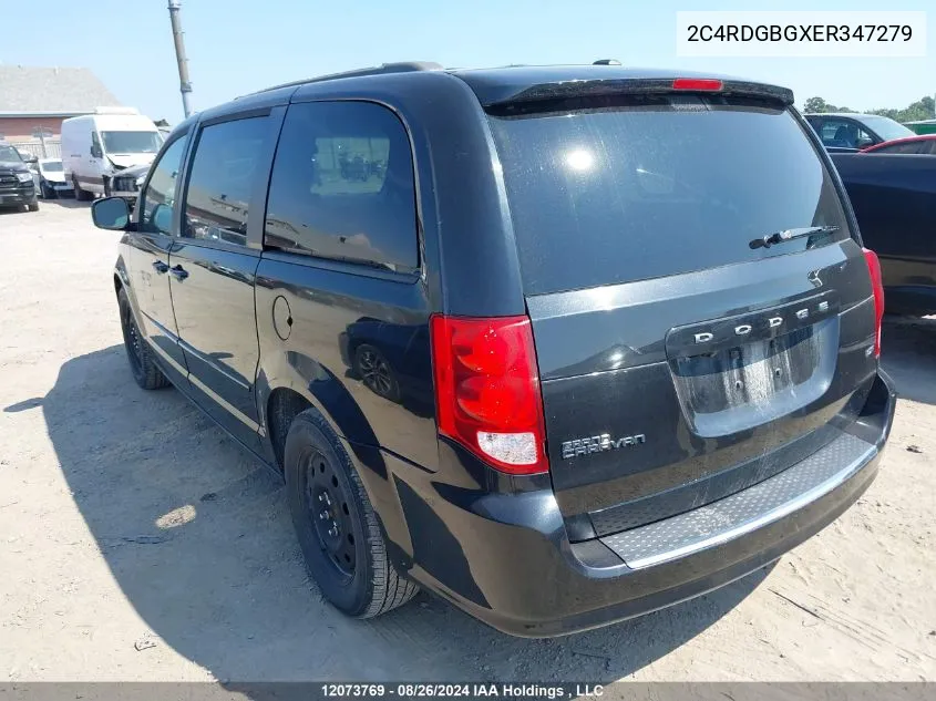 2014 Dodge Grand Caravan Se VIN: 2C4RDGBGXER347279 Lot: 12073769