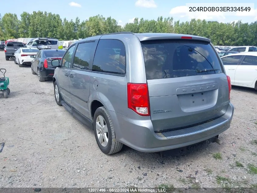 2014 Dodge Grand Caravan Se VIN: 2C4RDGBG3ER334549 Lot: 12077496