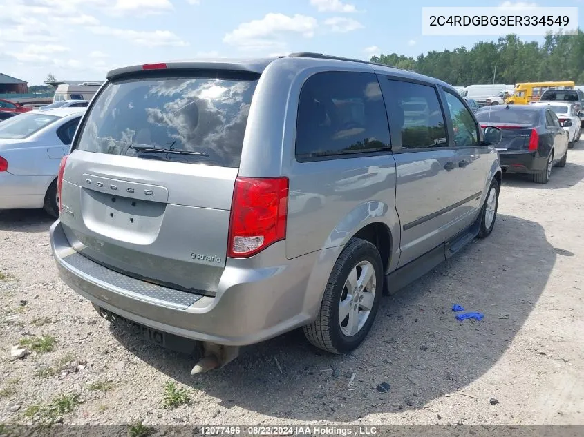 2014 Dodge Grand Caravan Se VIN: 2C4RDGBG3ER334549 Lot: 12077496