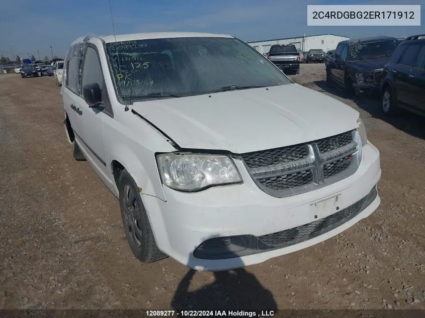 2014 Dodge Grand Caravan Se VIN: 2C4RDGBG2ER171912 Lot: 12089277