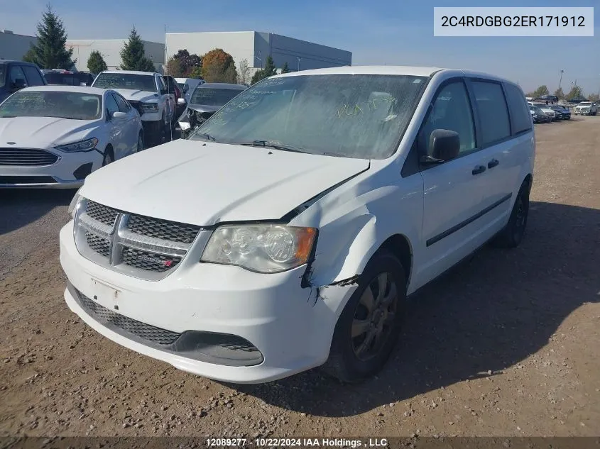 2014 Dodge Grand Caravan Se VIN: 2C4RDGBG2ER171912 Lot: 12089277