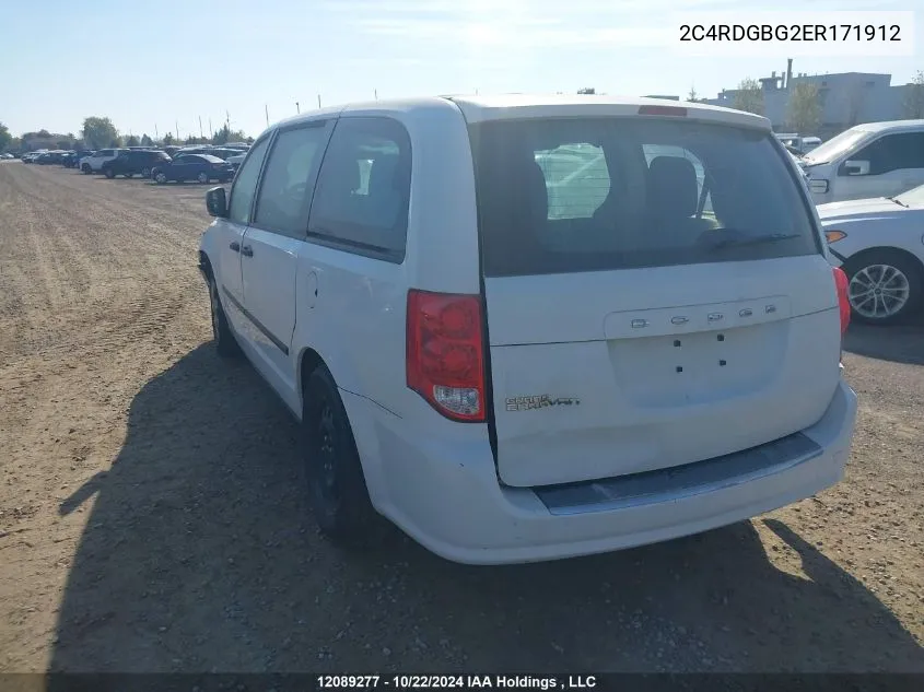 2014 Dodge Grand Caravan Se VIN: 2C4RDGBG2ER171912 Lot: 12089277