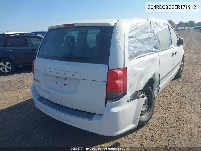 2014 Dodge Grand Caravan Se VIN: 2C4RDGBG2ER171912 Lot: 12089277