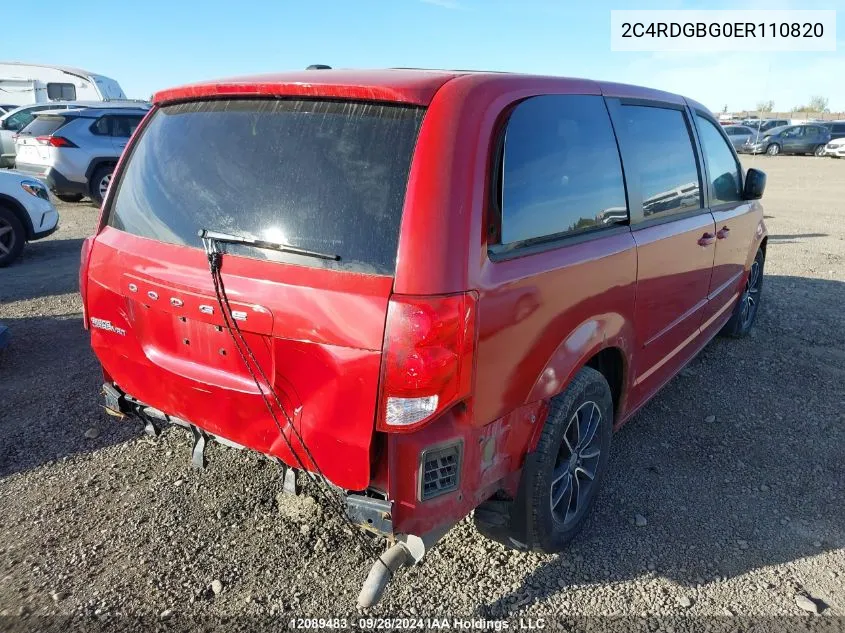 2C4RDGBG0ER110820 2014 Dodge Grand Caravan Se