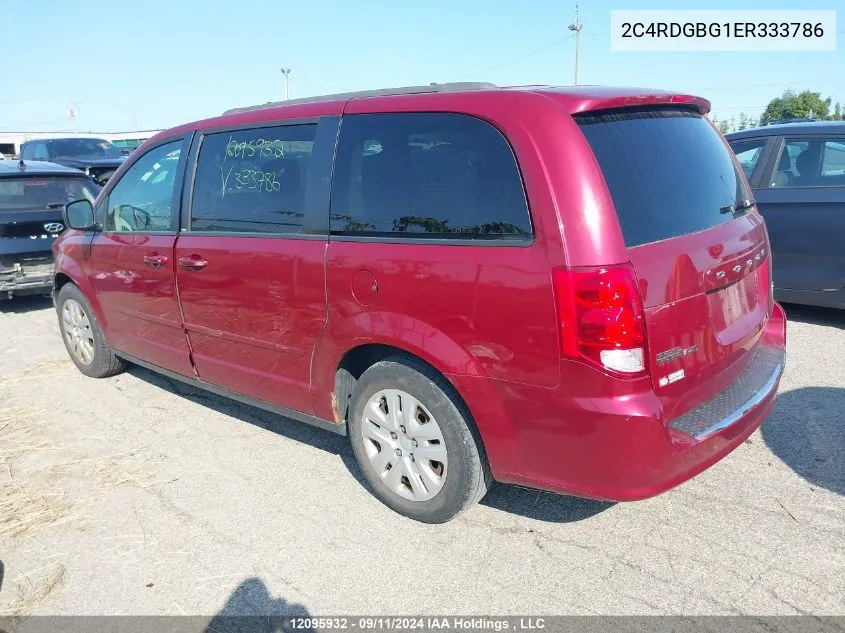 2014 Dodge Grand Caravan Se VIN: 2C4RDGBG1ER333786 Lot: 12095932