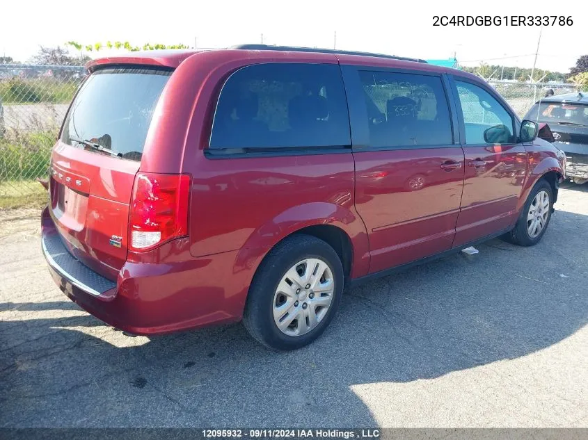 2014 Dodge Grand Caravan Se VIN: 2C4RDGBG1ER333786 Lot: 12095932