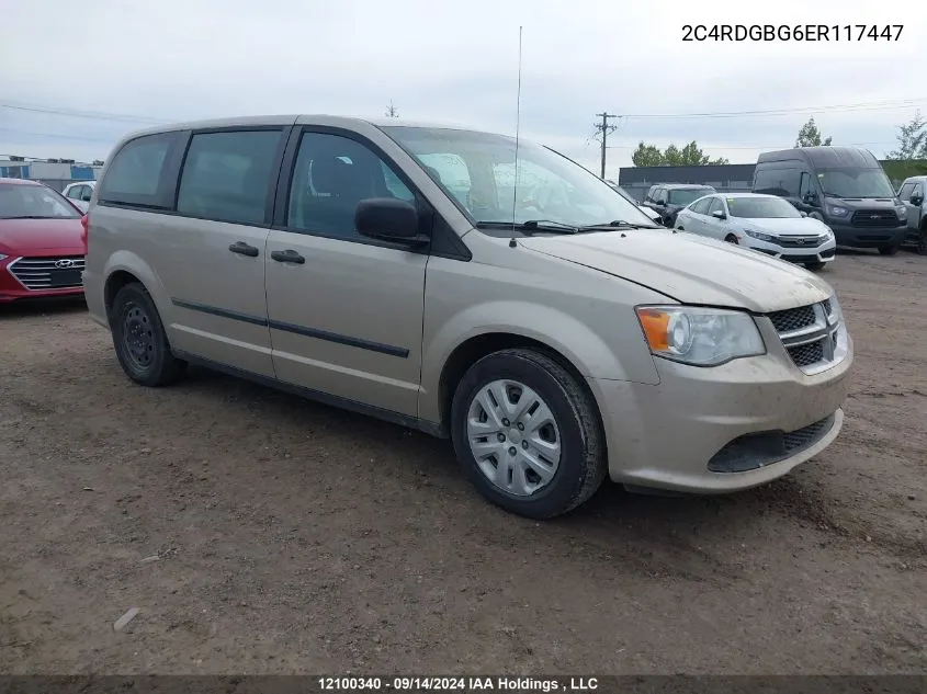 2014 Dodge Grand Caravan Se VIN: 2C4RDGBG6ER117447 Lot: 12100340