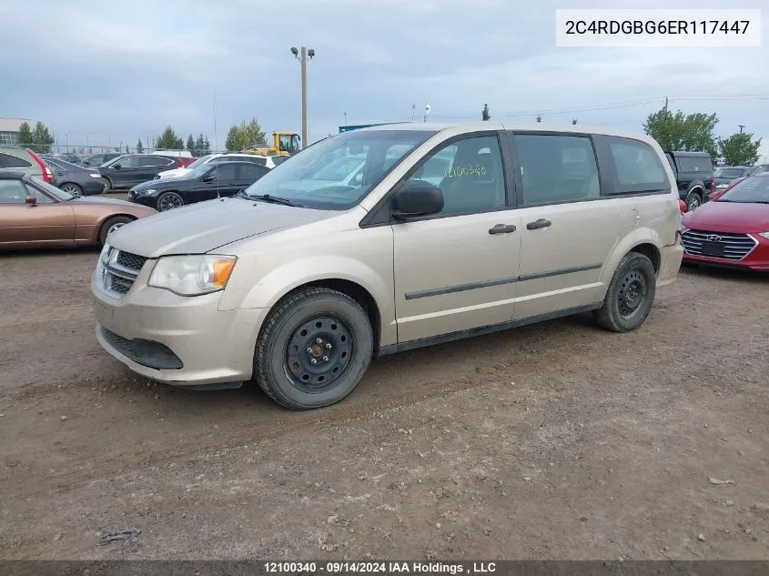 2014 Dodge Grand Caravan Se VIN: 2C4RDGBG6ER117447 Lot: 12100340