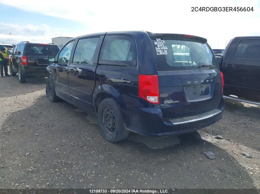 2014 Dodge Grand Caravan Se VIN: 2C4RDGBG3ER456604 Lot: 12105733