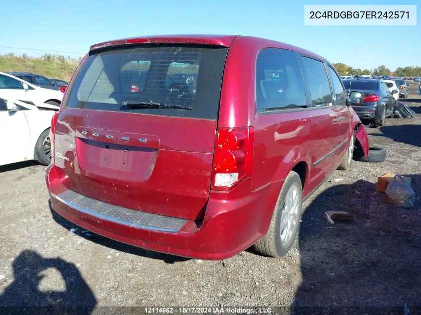 2C4RDGBG7ER242571 2014 Dodge Grand Caravan Se/Sxt