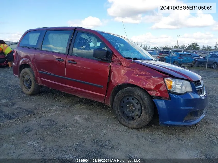 2014 Dodge Grand Caravan Se/Sxt VIN: 2C4RDGBG6ER105069 Lot: 12115001