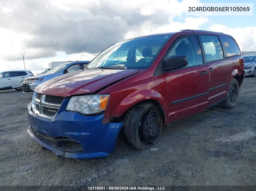 2C4RDGBG6ER105069 2014 Dodge Grand Caravan Se/Sxt