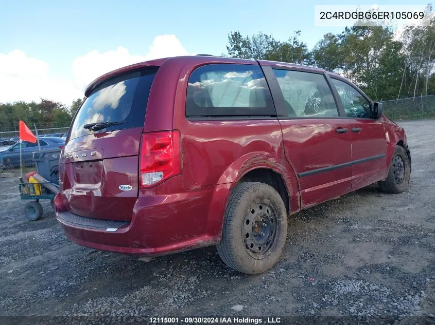 2014 Dodge Grand Caravan Se/Sxt VIN: 2C4RDGBG6ER105069 Lot: 12115001