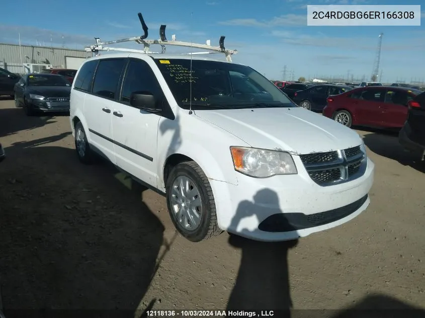 2014 Dodge Grand Caravan Se VIN: 2C4RDGBG6ER166308 Lot: 12118136