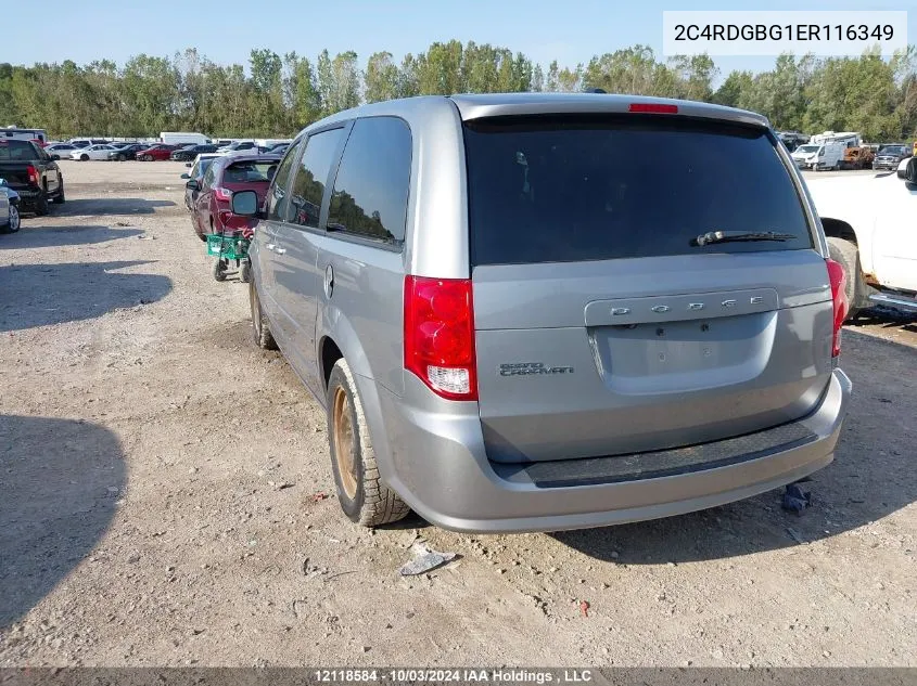 2014 Dodge Grand Caravan Se VIN: 2C4RDGBG1ER116349 Lot: 12118584