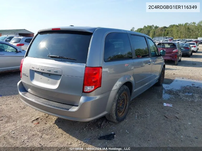 2014 Dodge Grand Caravan Se VIN: 2C4RDGBG1ER116349 Lot: 12118584