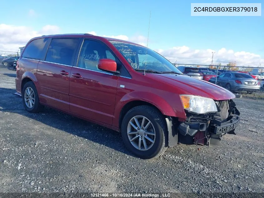 2014 Dodge Grand Caravan Se/Sxt VIN: 2C4RDGBGXER379018 Lot: 12121466