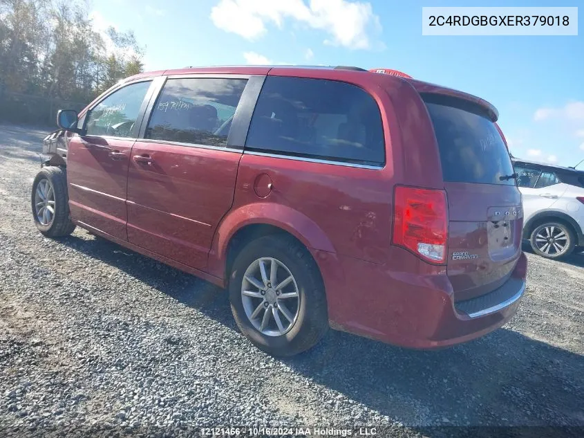 2014 Dodge Grand Caravan Se/Sxt VIN: 2C4RDGBGXER379018 Lot: 12121466